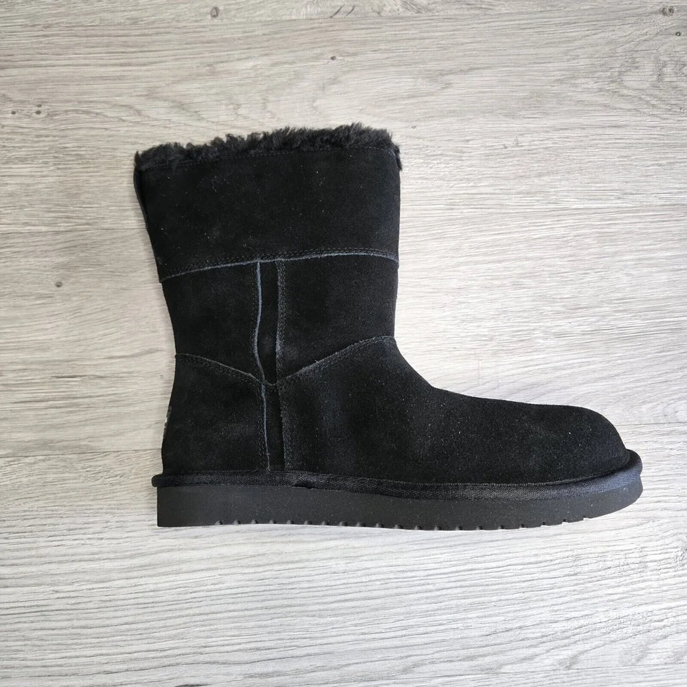 UGG Koolaburra Aribel Short Black Suede Women's Size 8 New in Box Faux Fur - Picture 6 of 11